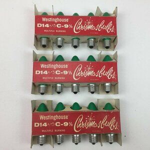 Vintage Westinghouse Christmas Bulbs D14 C-9 1/2 Green Replacements 15 Count